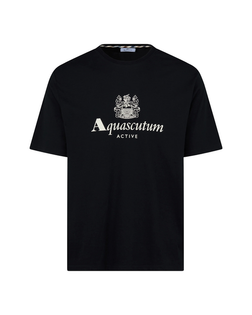 Aquascutum Active Big Logo T-Shirt | Schwarz