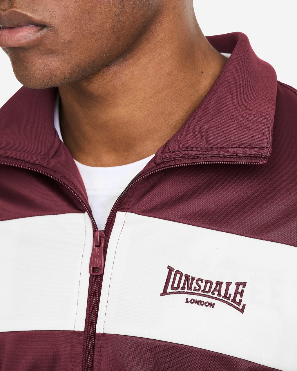 Lonsdale London Meols Trainingsjacke | Oxblood
