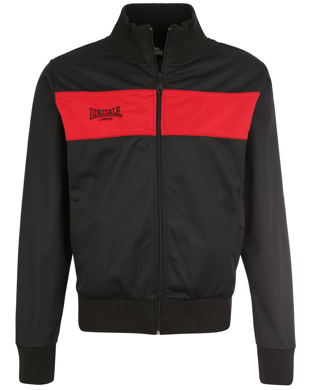 Lonsdale London Alnwick Trainingsjacke | Schwarz / Rot