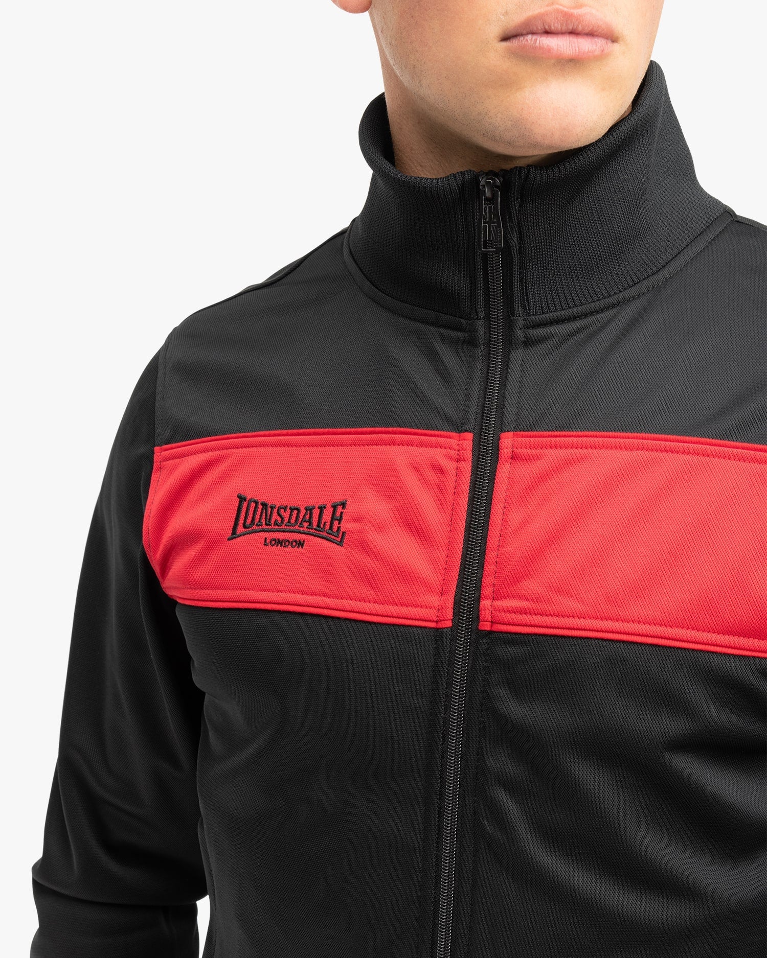 Lonsdale London Alnwick Trainingsjacke | Schwarz / Rot