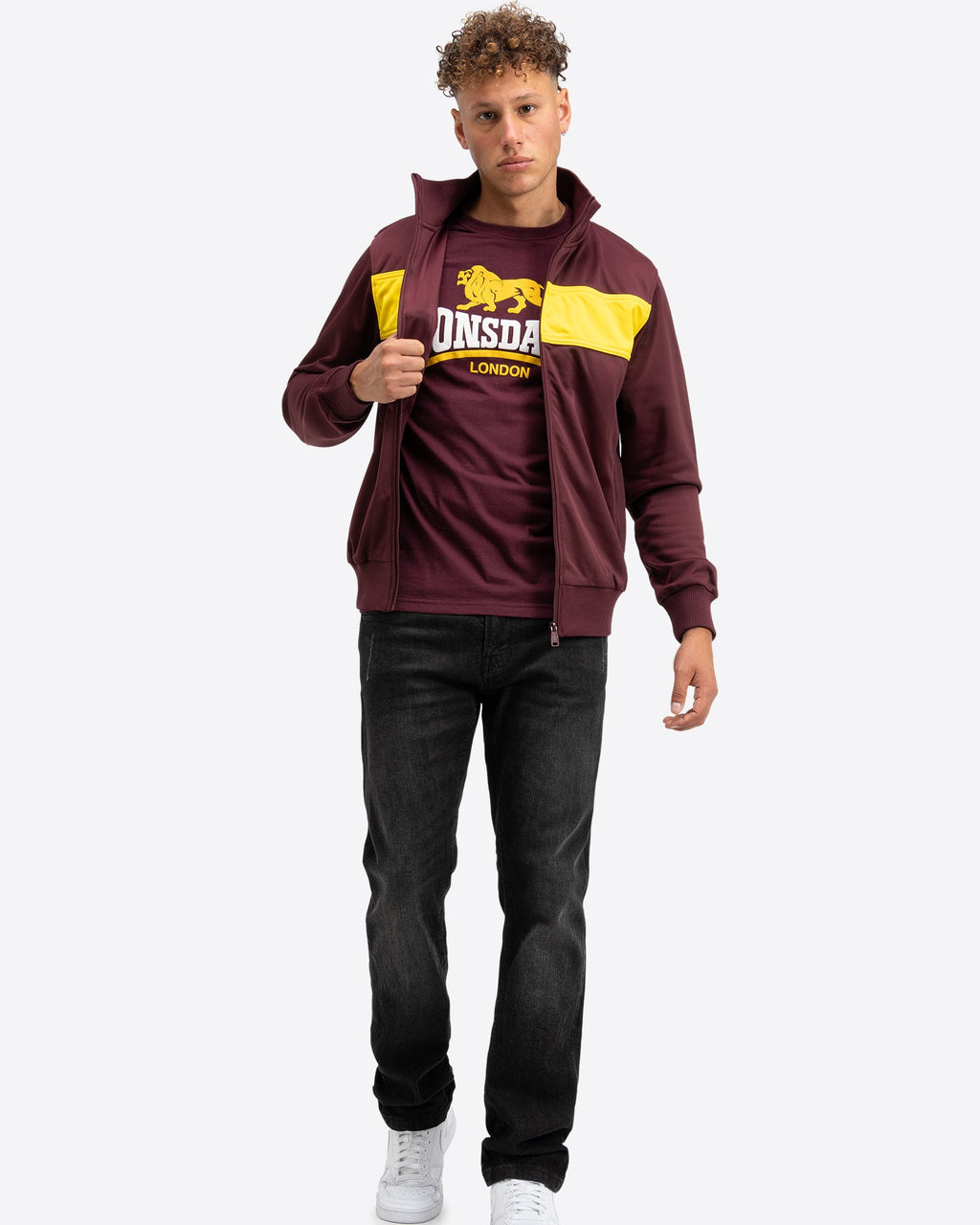 Lonsdale London Alnwick Trainingsjacke | Rot / Gelb