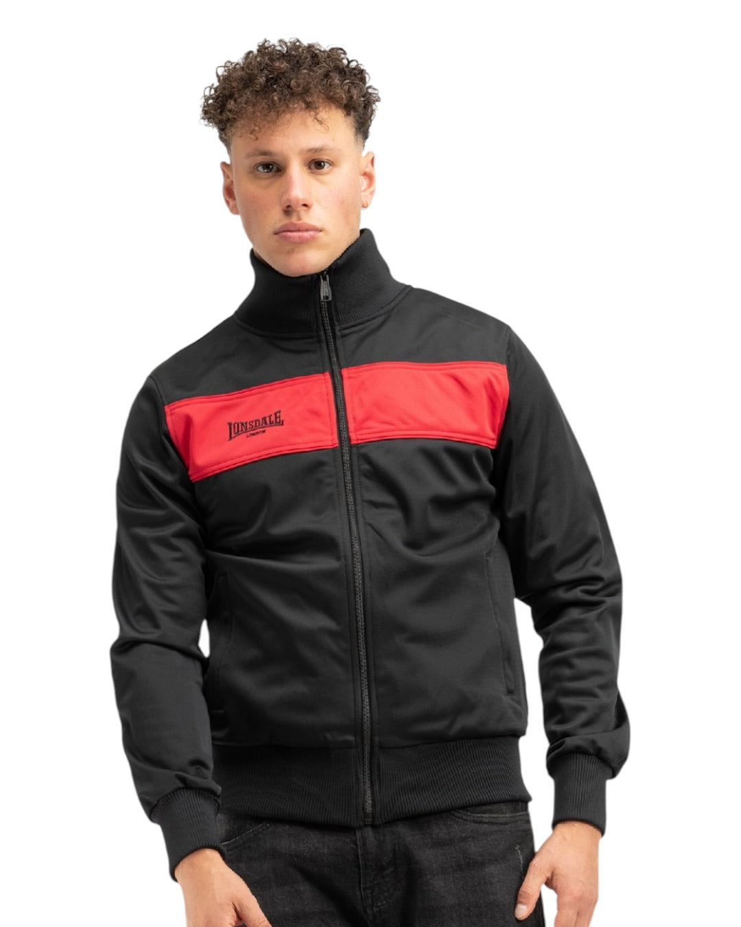 Lonsdale London Alnwick Trainingsjacke | Schwarz / Rot