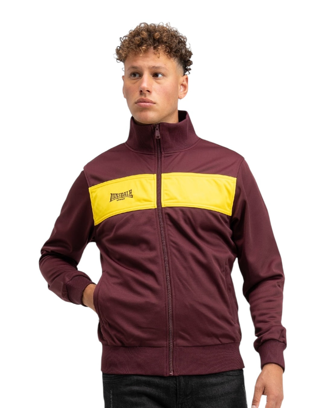 Lonsdale London Alnwick Trainingsjacke | Rot / Gelb