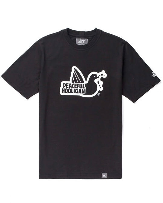 Peaceful Hooligan Outline Dove T-Shirt | Schwarz
