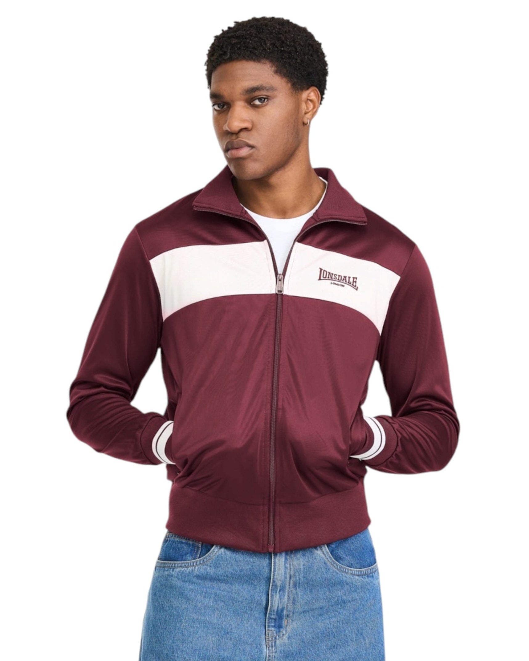 Lonsdale London Meols Trainingsjacke | Oxblood