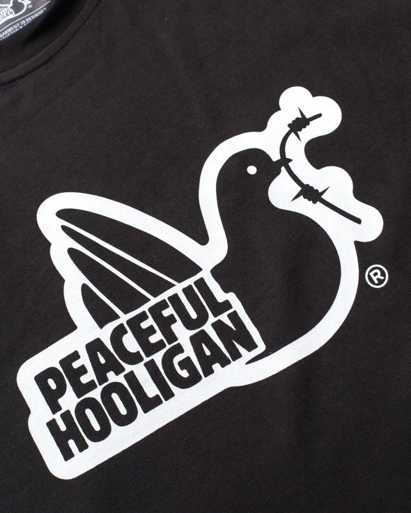 Peaceful Hooligan Outline Dove T-Shirt | Schwarz