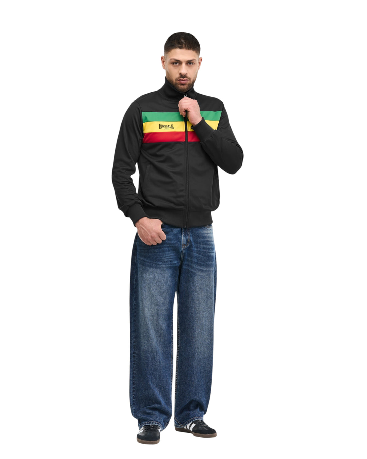 Lonsdale London Sounds Three Trainingsjacke | Schwarz
